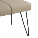 Bettbank Kunstleder beige schwarze Metallbeine 104 cm BETIN