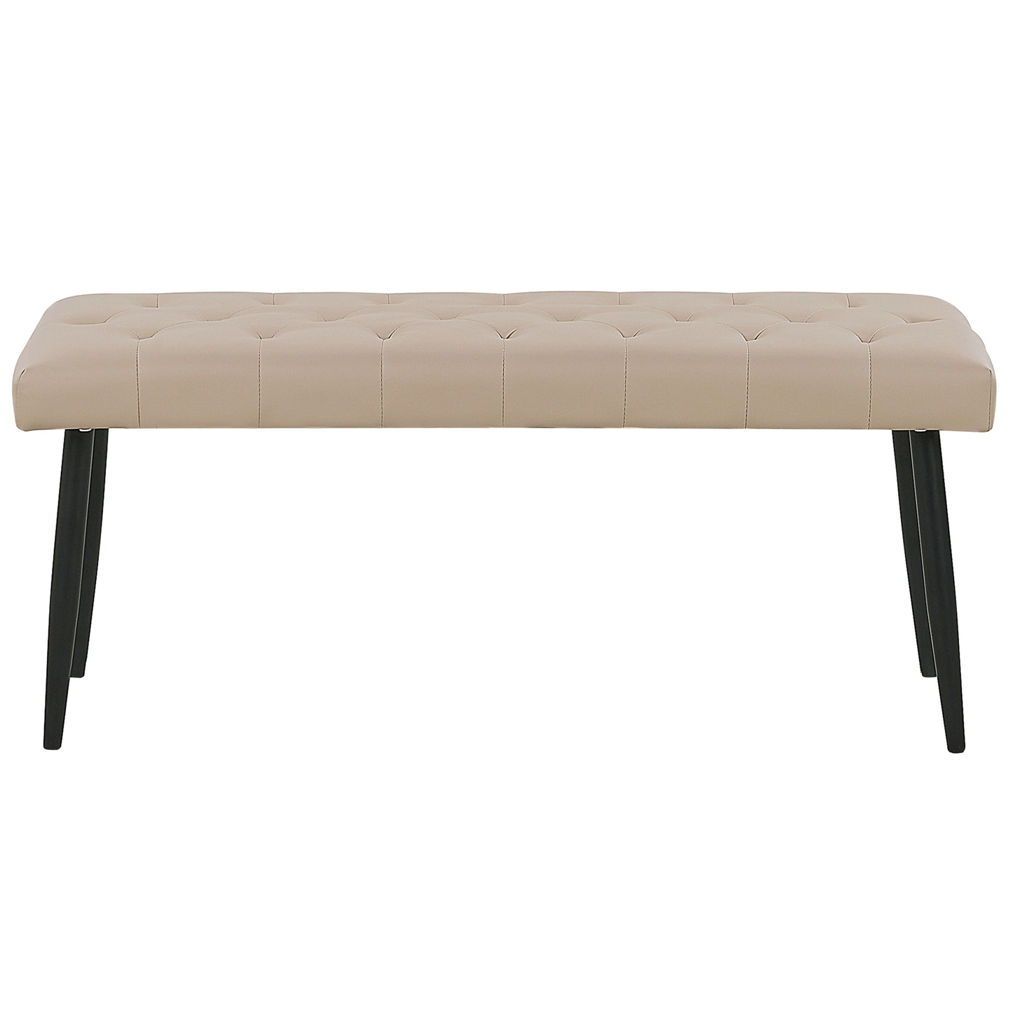 Bettbank Kunstleder beige schwarze Metallbeine 104 cm ESSONNE