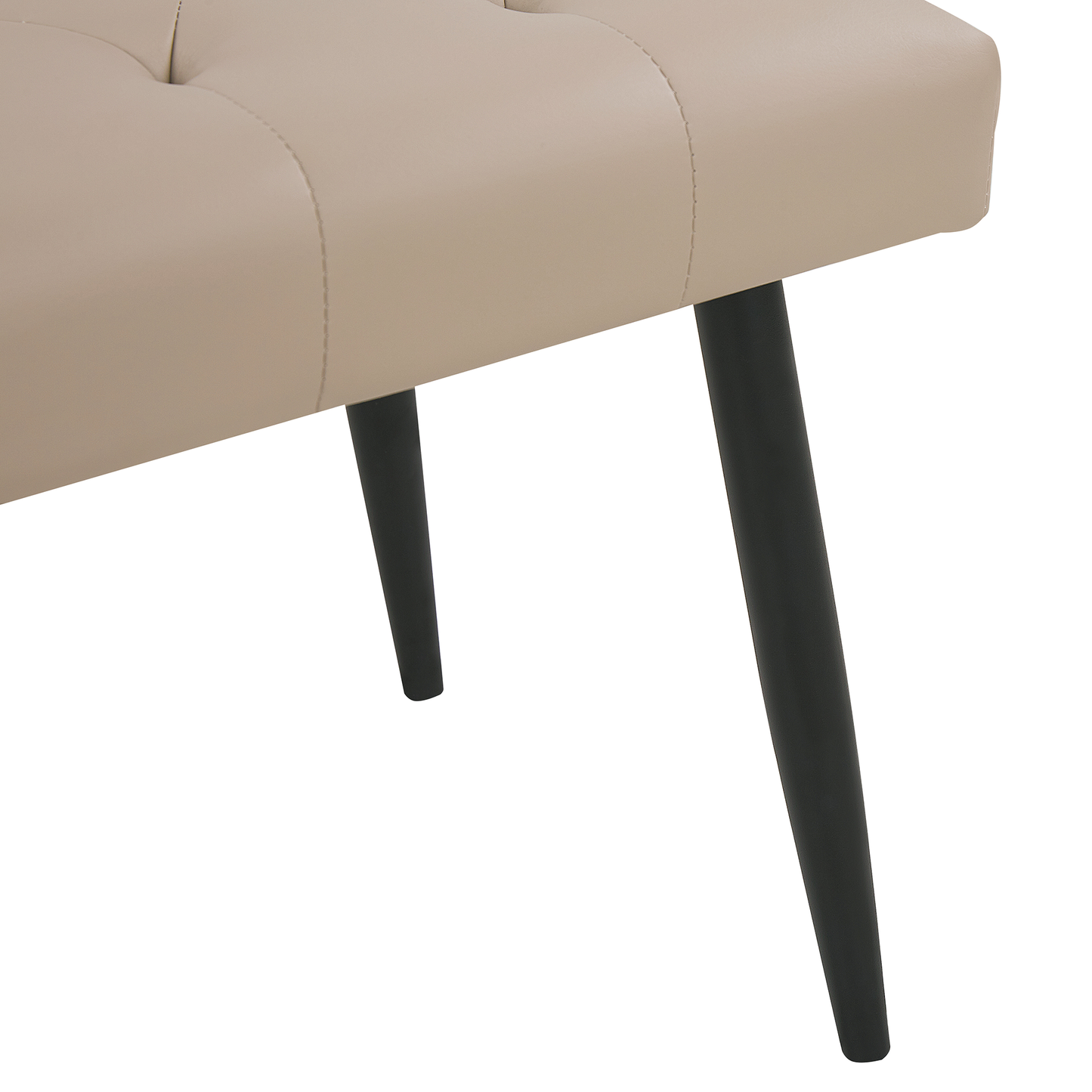 Bettbank Kunstleder beige schwarze Metallbeine 104 cm ESSONNE
