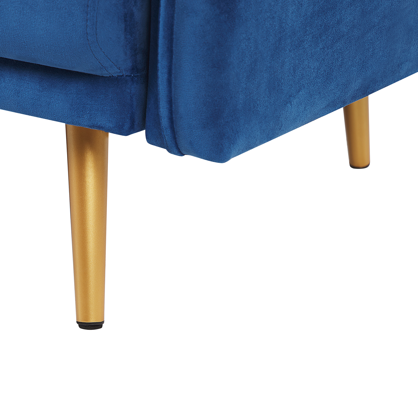 3-Sitzer Sofa Samtstoff dunkelblau mit goldenen Beinen MAURA