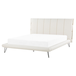 Schlafzimmer Set Kunstleder BETIN 160 x 200 cm Creme