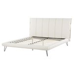 Schlafzimmer Set Kunstleder BETIN 160 x 200 cm Creme