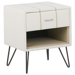 Schlafzimmer Set Kunstleder BETIN 160 x 200 cm Creme