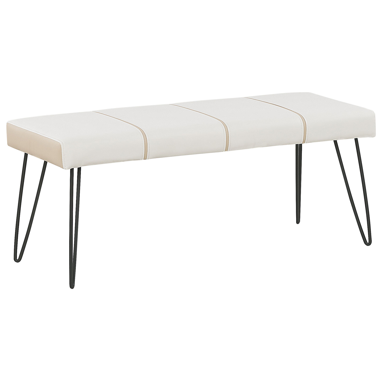 Schlafzimmer Set Kunstleder BETIN 160 x 200 cm Creme
