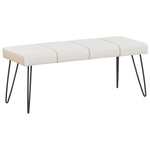 Schlafzimmer Set Kunstleder BETIN 160 x 200 cm Creme