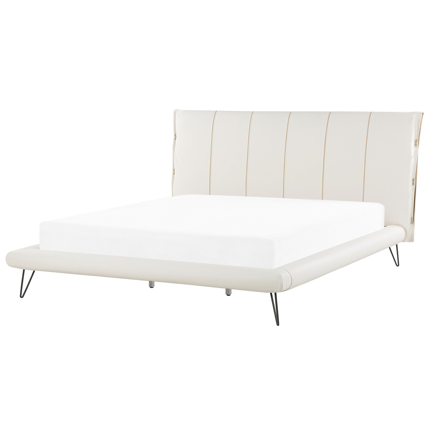 Schlafzimmer Set Kunstleder BETIN 180 x 200 cm Creme