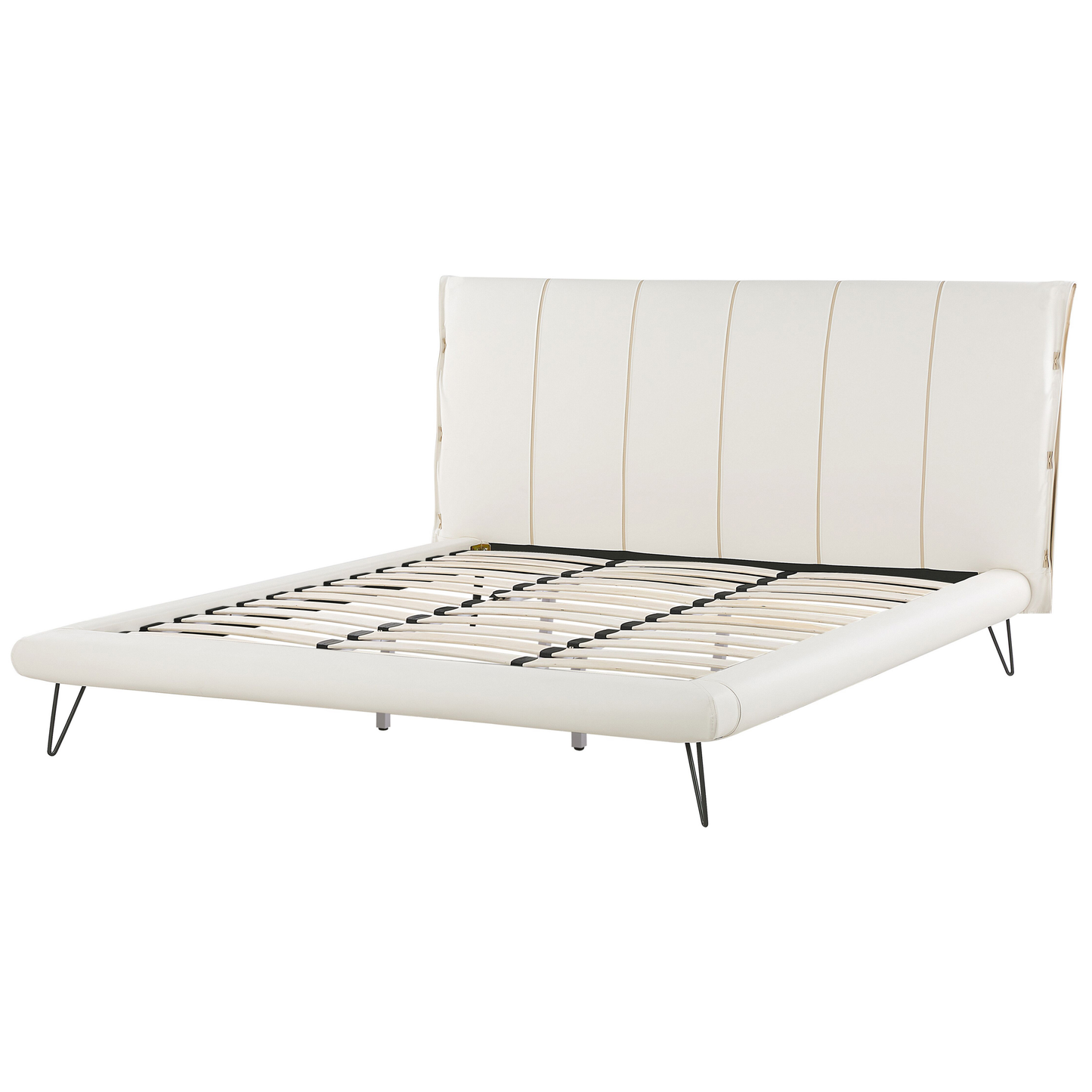 Schlafzimmer Set Kunstleder BETIN 180 x 200 cm Creme