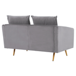 2-Sitzer Sofa Samtstoff grau mit goldenen Beinen MAURA