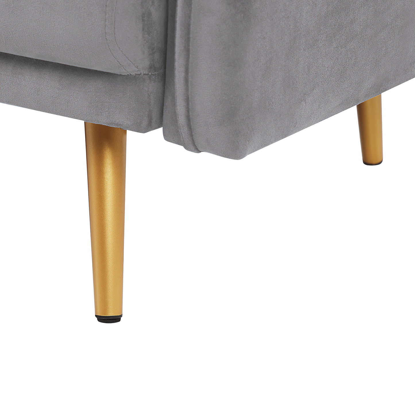 2-Sitzer Sofa Samtstoff grau mit goldenen Beinen MAURA