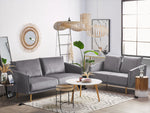 Sofa Set Samtstoff grau 5-Sitzer mit goldenen Beinen MAURA