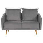 Sofa Set Samtstoff grau 5-Sitzer mit goldenen Beinen MAURA