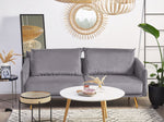 3-Sitzer Sofa Samtstoff grau mit goldenen Beinen MAURA