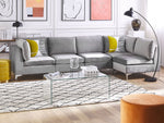 5-Sitzer Ecksofa Samtstoff grau linksseitig EVJA