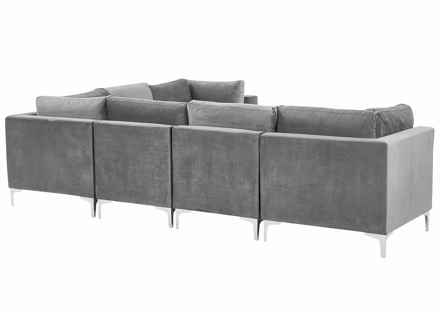 6-Sitzer Ecksofa Samtstoff grau linksseitig EVJA