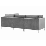 3-Sitzer Modulsofa Samtstoff grau mit Metallbeinen EVJA