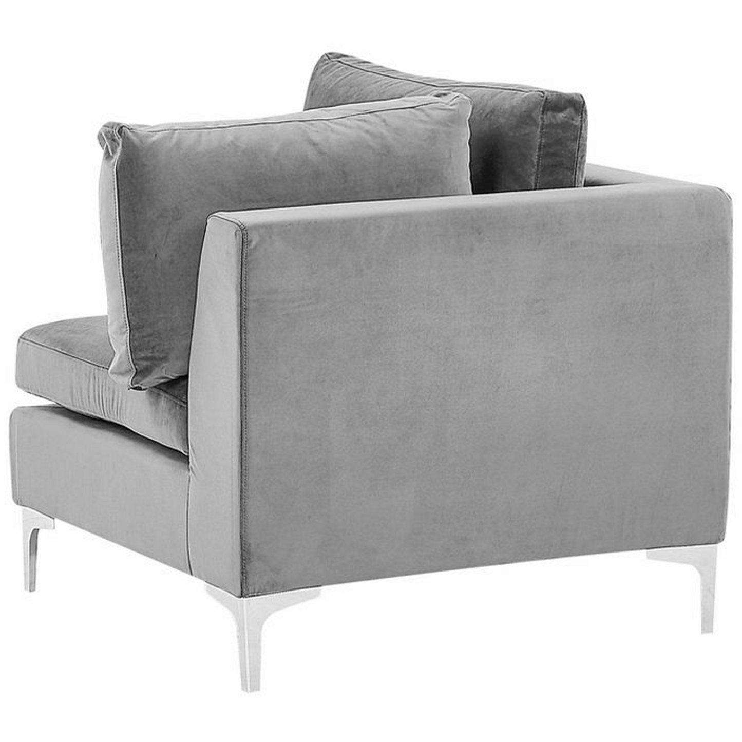 3-Sitzer Sofa Samtstoff grau mit Ottomane EVJA