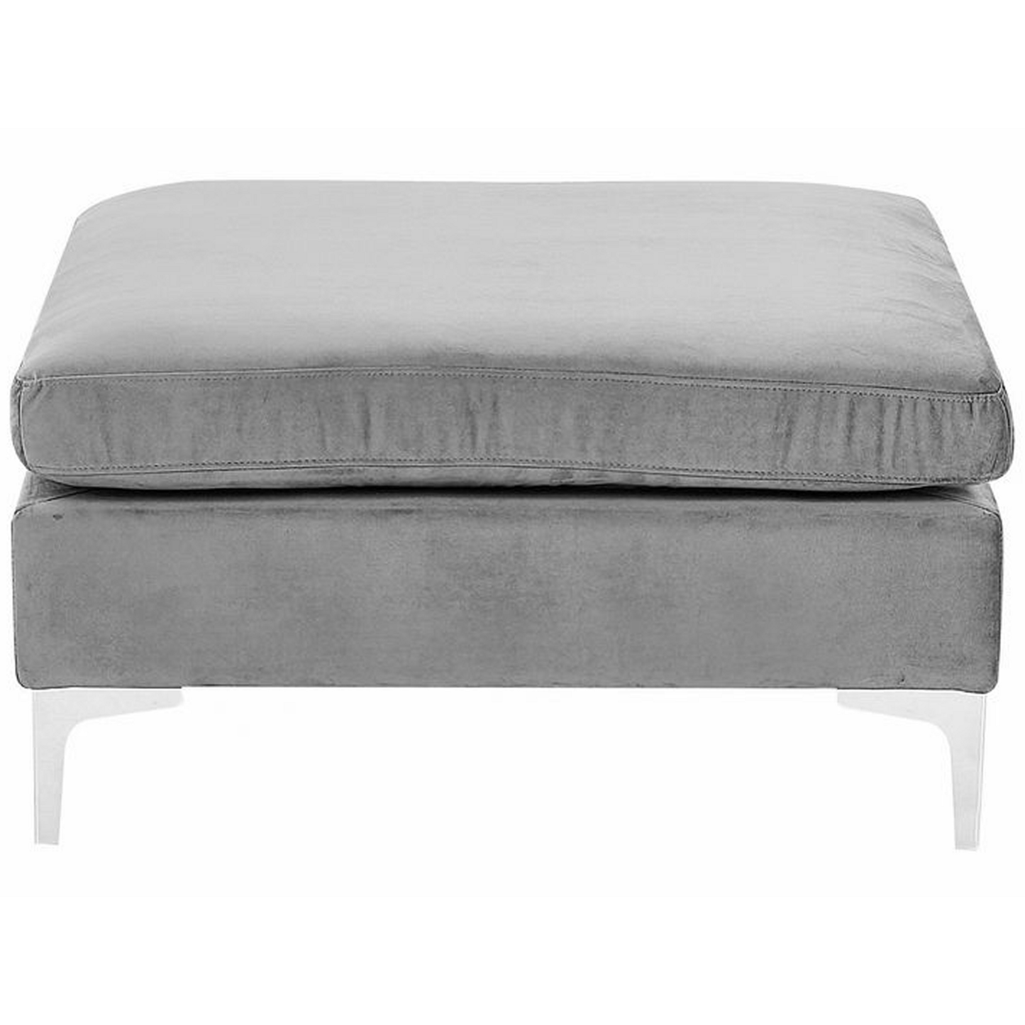 3-Sitzer Sofa Samtstoff grau mit Ottomane EVJA