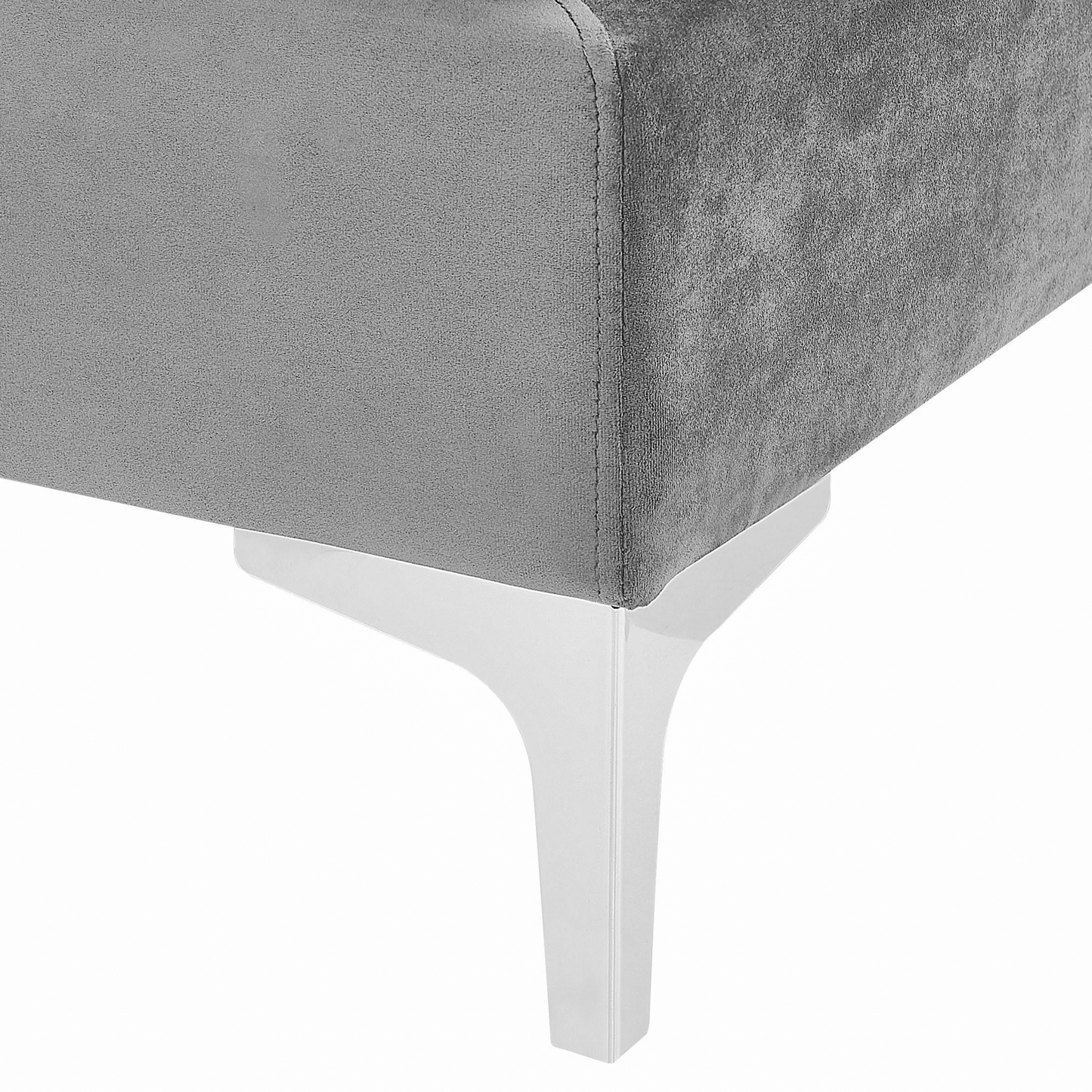 Ecksessel Samtstoff grau mit Metallbeinen EVJA