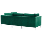 3-Sitzer Modulsofa Samtstoff grün mit Metallbeinen EVJA