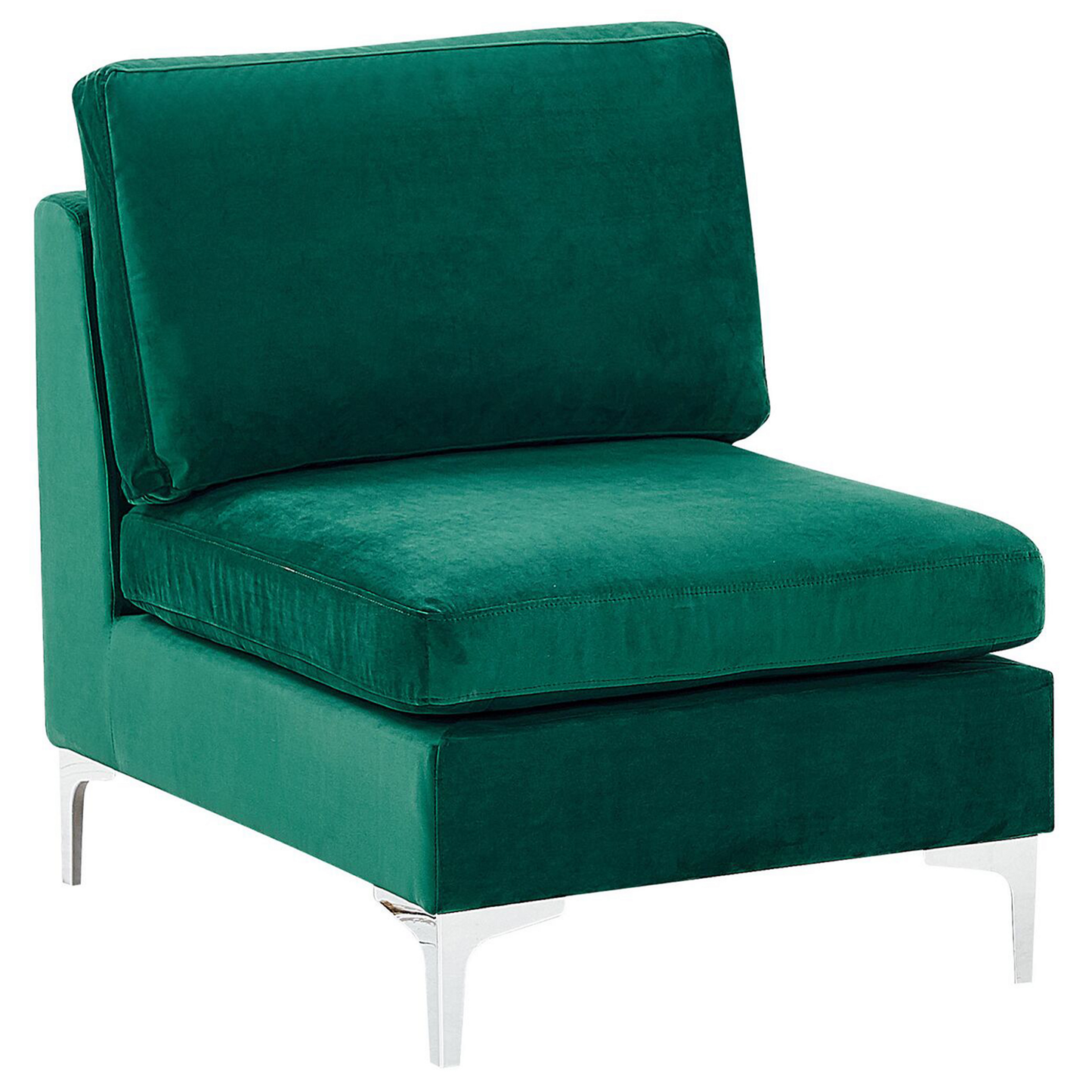 3-Sitzer Modulsofa Samtstoff grün mit Metallbeinen EVJA