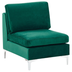 3-Sitzer Modulsofa Samtstoff grün mit Metallbeinen EVJA