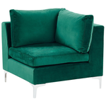 3-Sitzer Modulsofa Samtstoff grün mit Metallbeinen EVJA