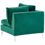 3-Sitzer Modulsofa Samtstoff grün mit Metallbeinen EVJA