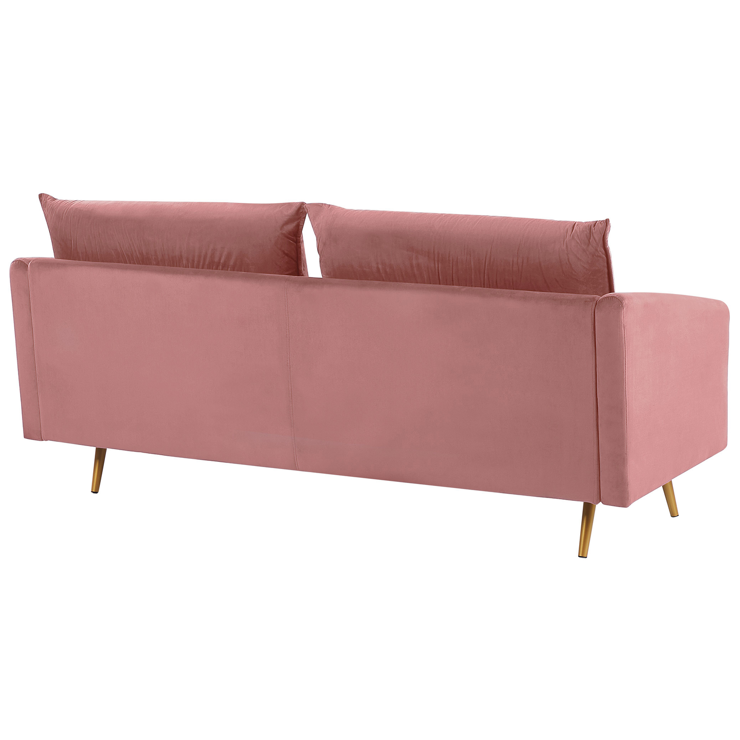 3-Sitzer Sofa Samtstoff rosa mit goldenen Beinen MAURA