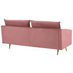 3-Sitzer Sofa Samtstoff rosa mit goldenen Beinen MAURA