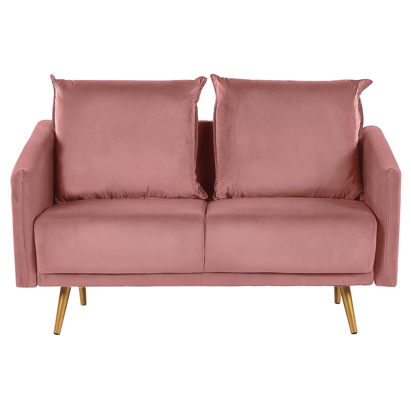 Sofa Set Samtstoff rosa 5-Sitzer mit goldenen Beinen MAURA