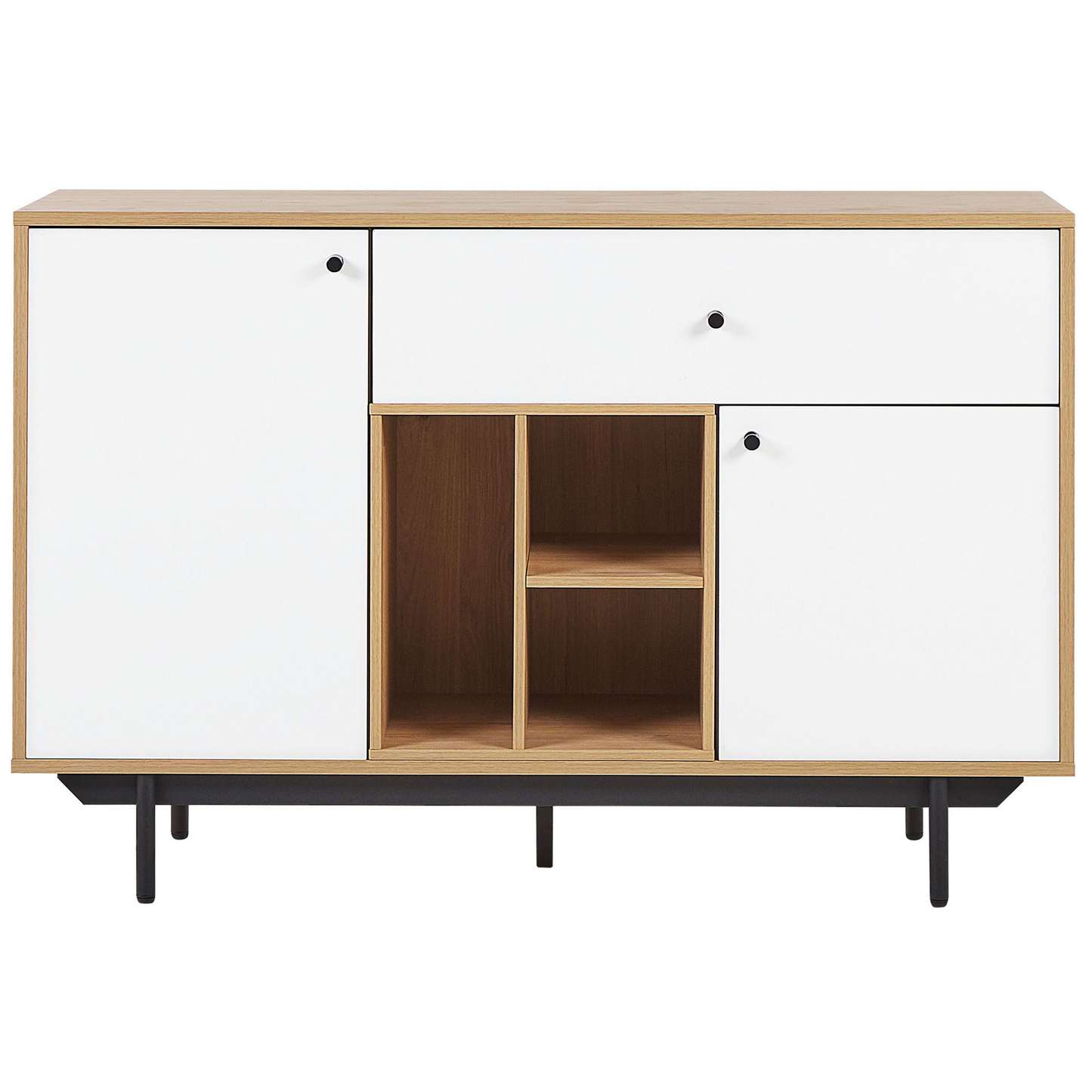 Sideboard mit 2 Türen ITACA 78 cm Braun / Weiss