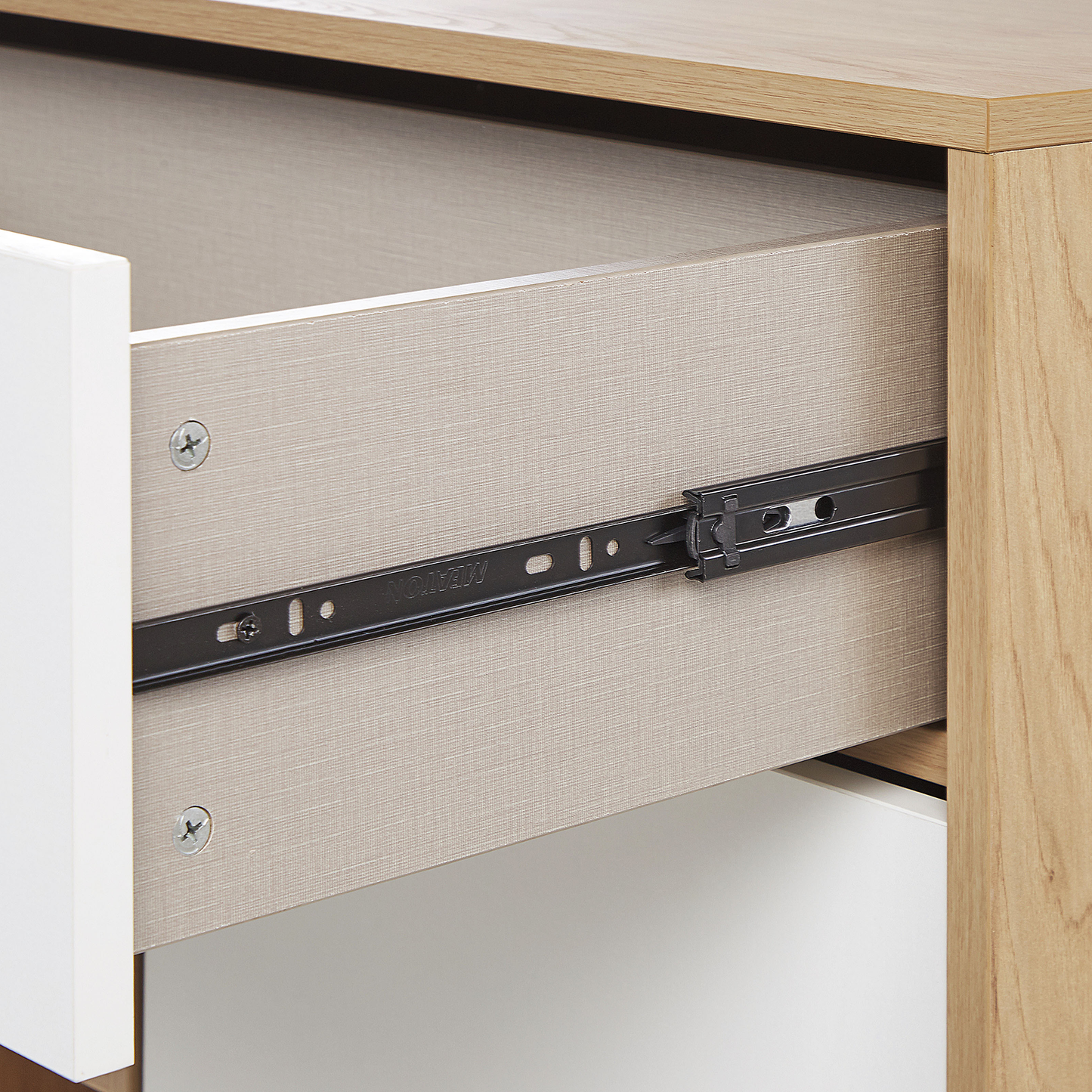 Sideboard mit 2 Türen ITACA 78 cm Braun / Weiss