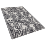 Outdoor Teppich schwarz 120 x 180 cm Palmenmuster KOTA