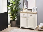 Sideboard beige / heller Holzfarbton 2 Schubladen Schrank CLIO