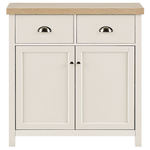Sideboard beige / heller Holzfarbton 2 Schubladen Schrank CLIO