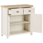 Sideboard beige / heller Holzfarbton 2 Schubladen Schrank CLIO