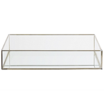 Dekotablett transparent / silber Spiegeleffekt 30 x 20 cm GRENOBLE