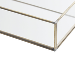Dekotablett transparent / silber Spiegeleffekt 30 x 20 cm GRENOBLE