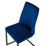 Esszimmerstuhl 2er Set LAVONIA Samtstoff Marineblau