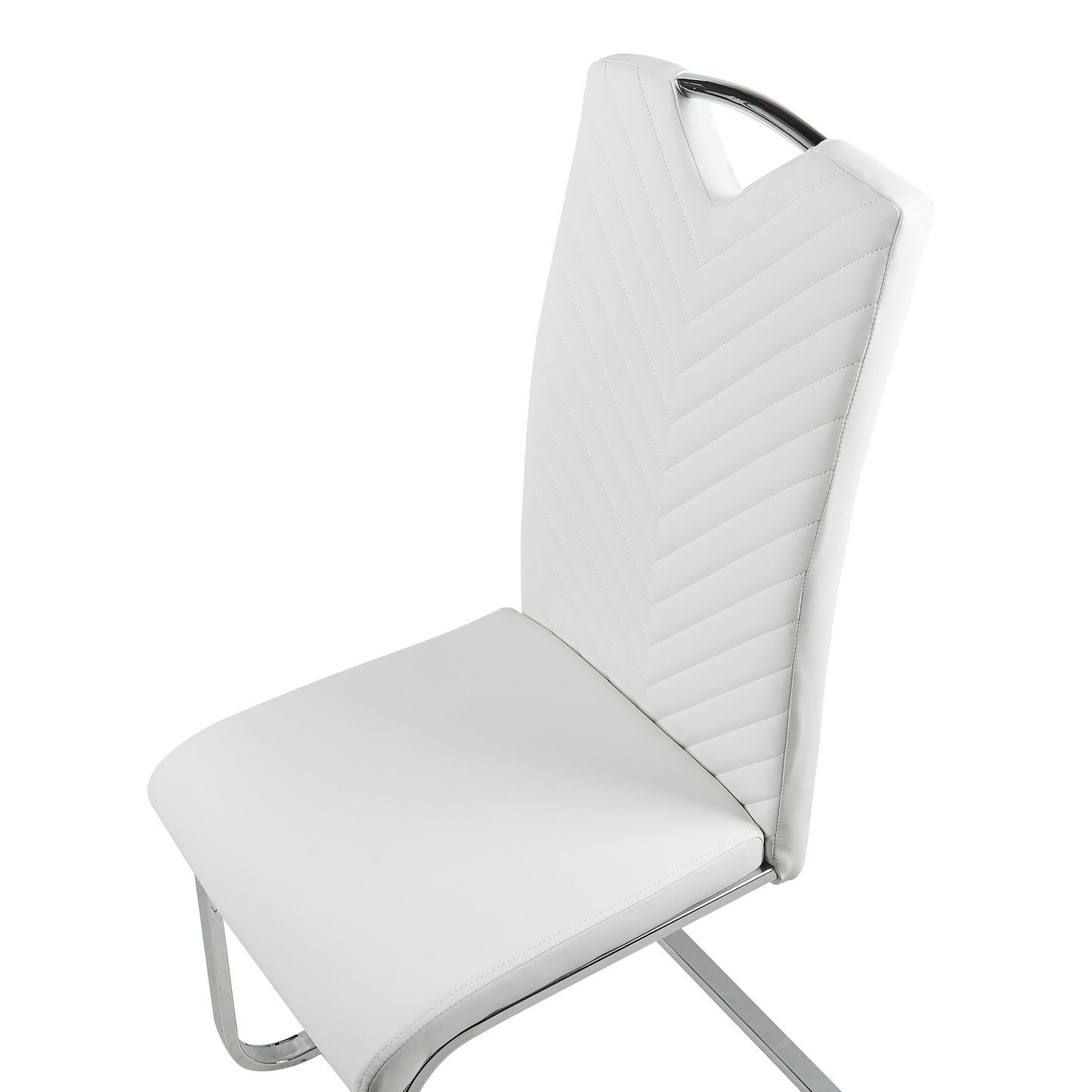 Esszimmerstuhl 2er Set PICKNES Kunstleder Cremeweiss