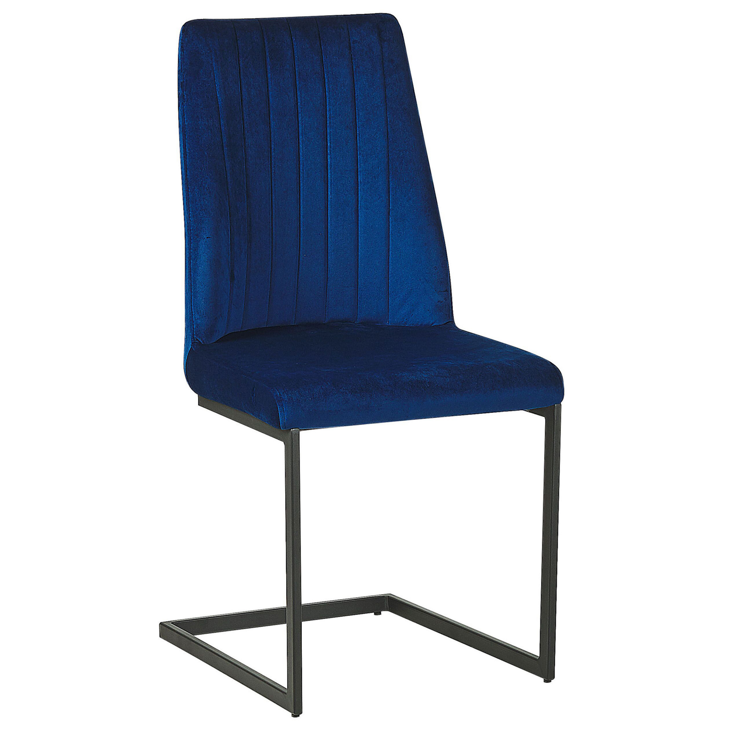 Esszimmerstuhl 2er Set LAVONIA Samtstoff Marineblau