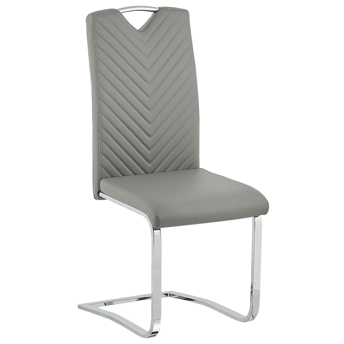 Esszimmerstuhl 2er Set PICKNES Kunstleder Hellgrau