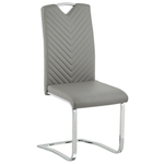 Esszimmerstuhl 2er Set PICKNES Kunstleder Hellgrau