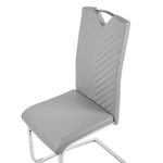 Esszimmerstuhl 2er Set PICKNES Kunstleder Hellgrau