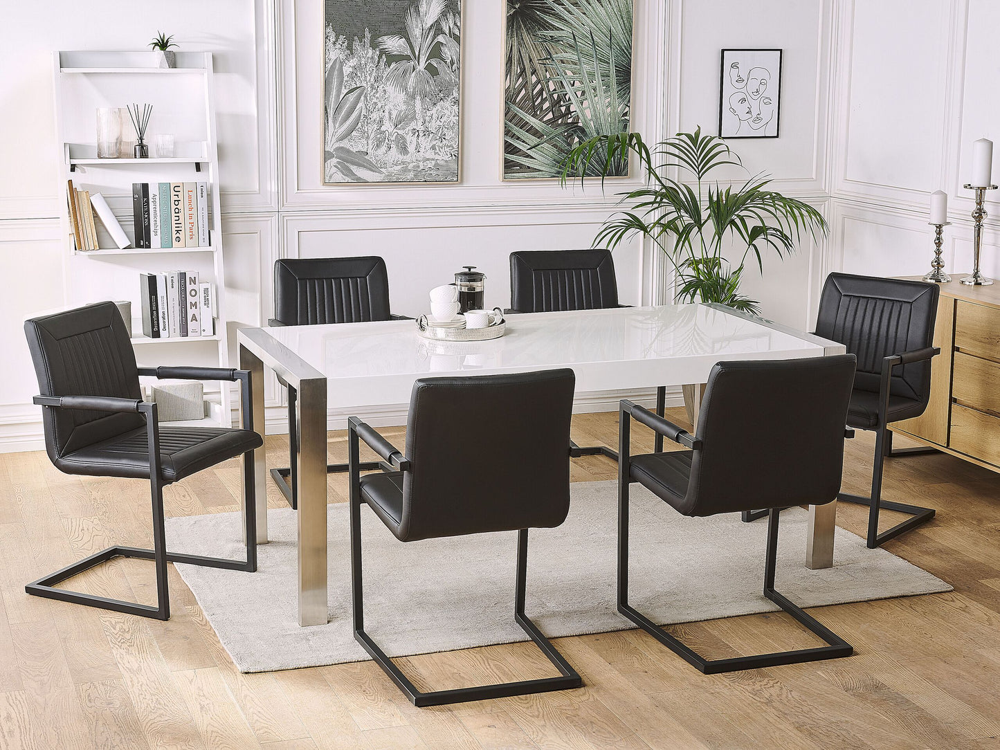 2er Set Kunstleder Esszimmerstuhl Schwarz BRANDOL