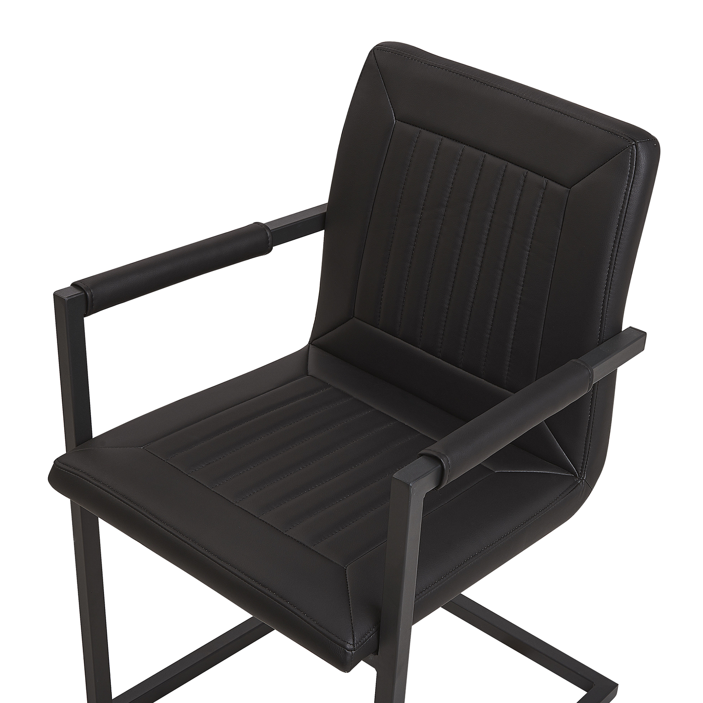 2er Set Kunstleder Esszimmerstuhl Schwarz BRANDOL