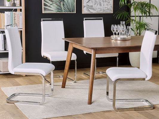 Esszimmerstuhl 2er Set GREEDIN Kunstleder Weiss