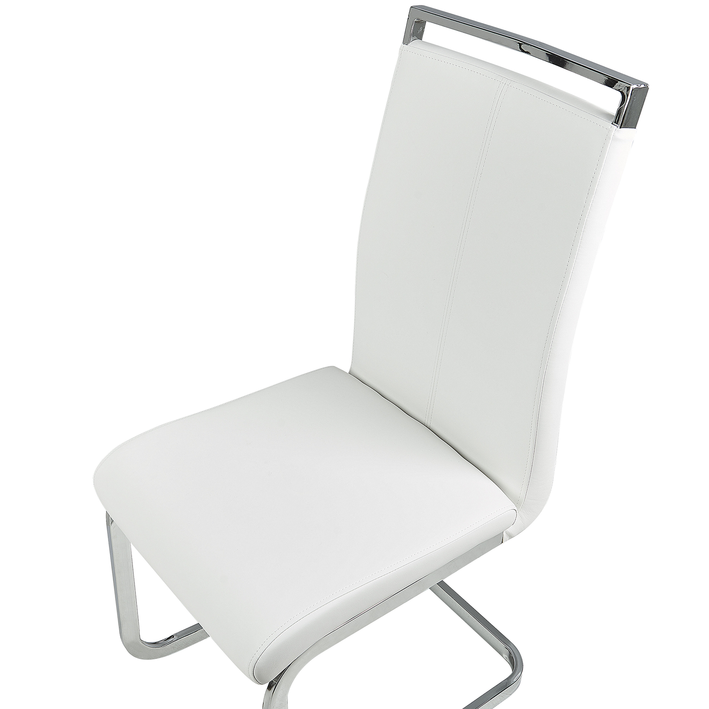 Esszimmerstuhl 2er Set GREEDIN Kunstleder Weiss