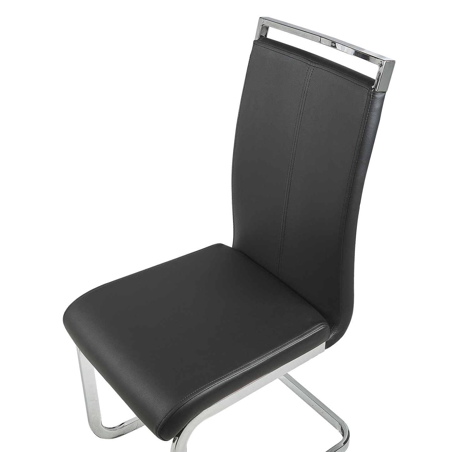 Esszimmerstuhl 2er Set GREEDIN Kunstleder Schwarz