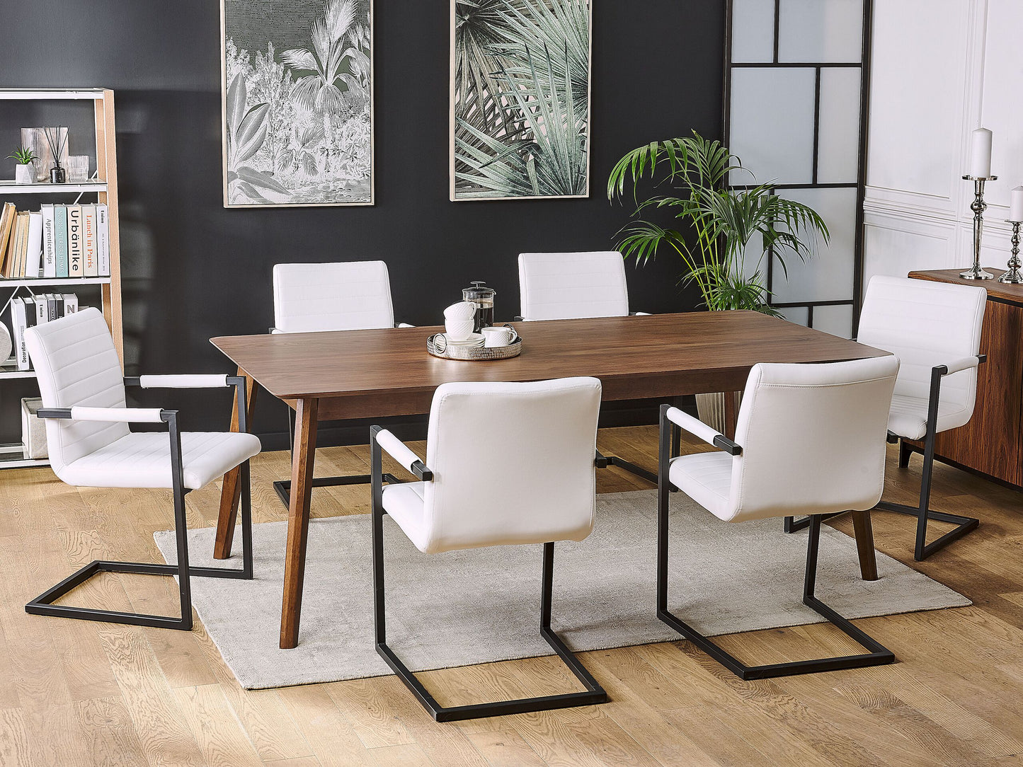 Esszimmerstuhl 2er Set BUFORD Kunstleder Cremeweiss